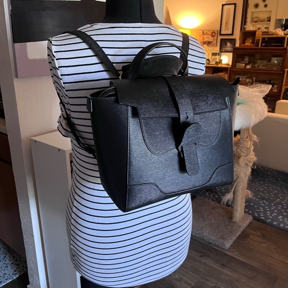 COPY - Senreve Midi Maestra in Onyx Mimosa Leather with Silver Hardware main image 7